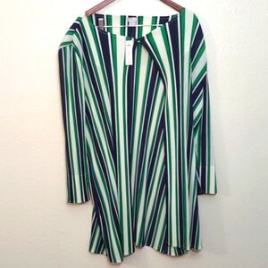 NWT CHICOS TRAVEL SIZE 3 VERTICAL STRIPS MULTI COLOR BEACHY